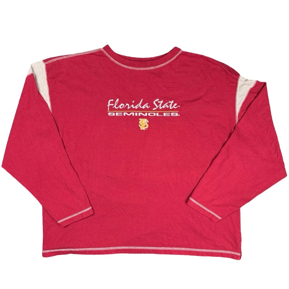 Y2K Florida State Seminoles Pro Edge Long Sleeve Shirt Red Size 2XL